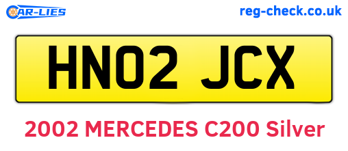 HN02JCX are the vehicle registration plates.
