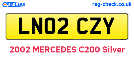 LN02CZY are the vehicle registration plates.