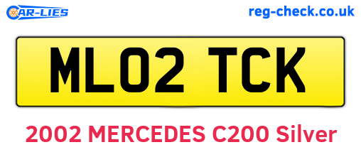 ML02TCK are the vehicle registration plates.