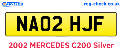 NA02HJF are the vehicle registration plates.