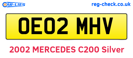 OE02MHV are the vehicle registration plates.
