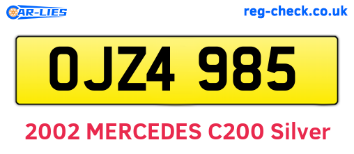OJZ4985 are the vehicle registration plates.