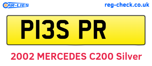 P13SPR are the vehicle registration plates.