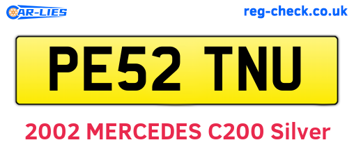 PE52TNU are the vehicle registration plates.
