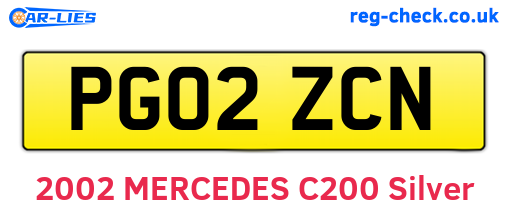 PG02ZCN are the vehicle registration plates.