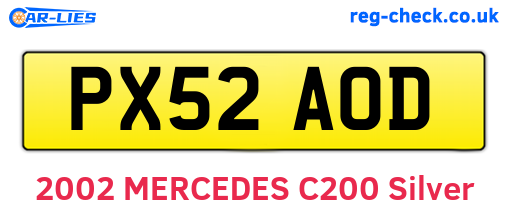 PX52AOD are the vehicle registration plates.