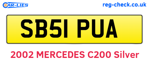 SB51PUA are the vehicle registration plates.