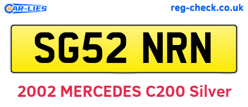 SG52NRN are the vehicle registration plates.