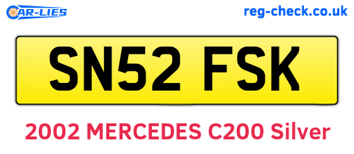 SN52FSK are the vehicle registration plates.