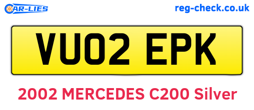 VU02EPK are the vehicle registration plates.
