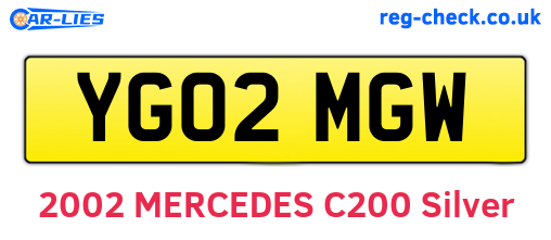 YG02MGW are the vehicle registration plates.