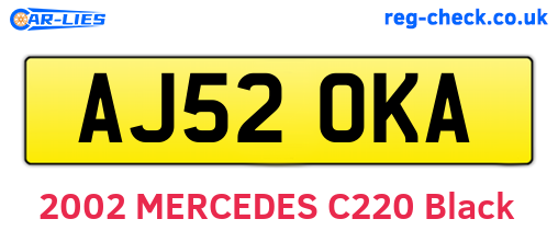 AJ52OKA are the vehicle registration plates.