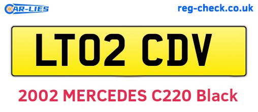 LT02CDV are the vehicle registration plates.
