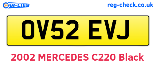 OV52EVJ are the vehicle registration plates.