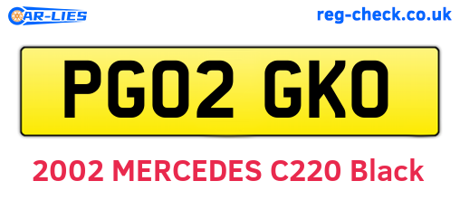 PG02GKO are the vehicle registration plates.