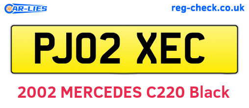 PJ02XEC are the vehicle registration plates.