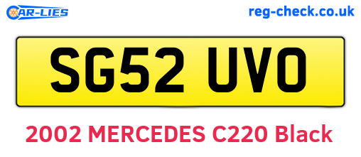 SG52UVO are the vehicle registration plates.