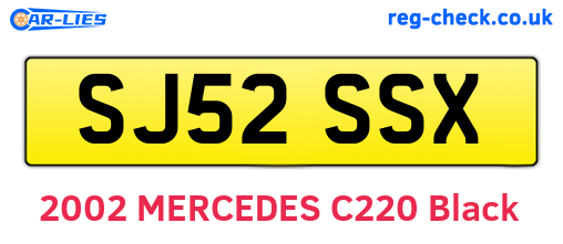 SJ52SSX are the vehicle registration plates.