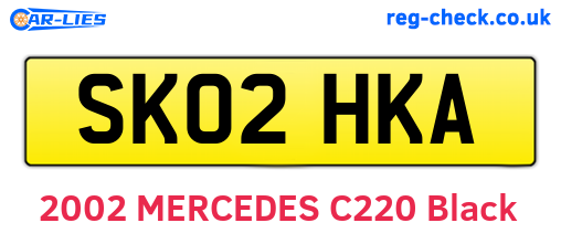 SK02HKA are the vehicle registration plates.