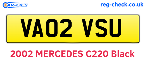 VA02VSU are the vehicle registration plates.