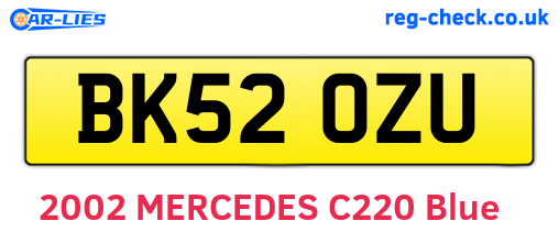 BK52OZU are the vehicle registration plates.