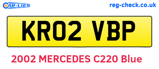 KR02VBP are the vehicle registration plates.