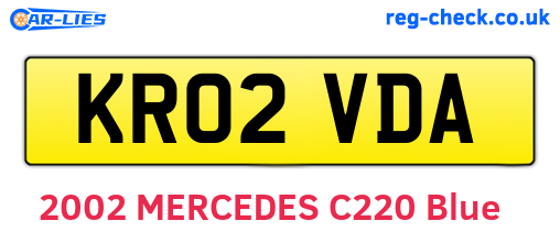 KR02VDA are the vehicle registration plates.