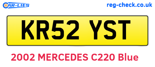 KR52YST are the vehicle registration plates.