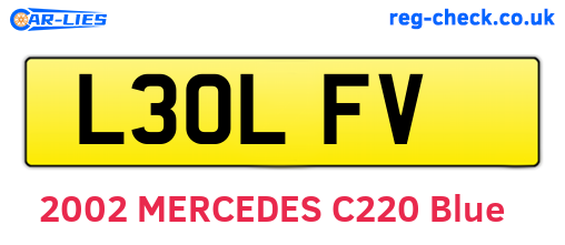 L30LFV are the vehicle registration plates.