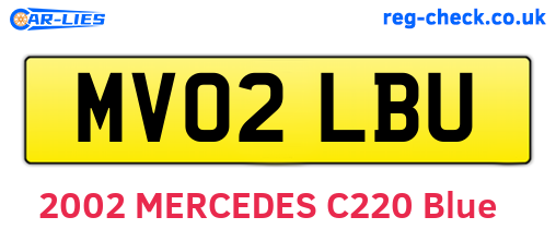 MV02LBU are the vehicle registration plates.