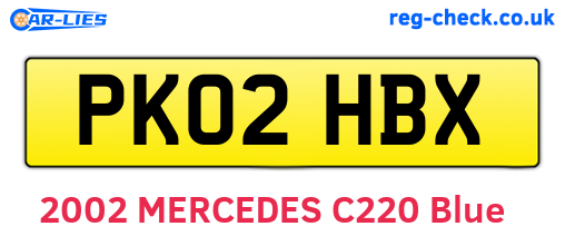 PK02HBX are the vehicle registration plates.