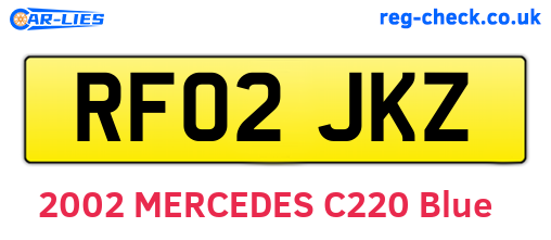 RF02JKZ are the vehicle registration plates.