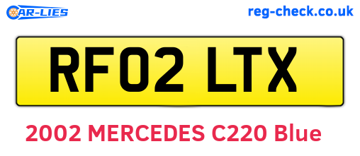 RF02LTX are the vehicle registration plates.