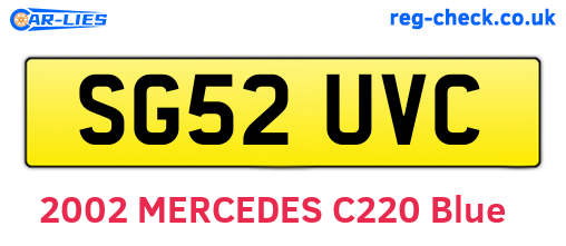SG52UVC are the vehicle registration plates.
