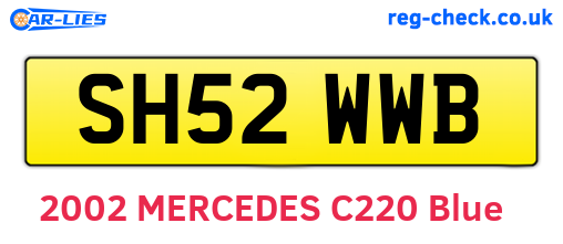 SH52WWB are the vehicle registration plates.