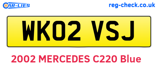 WK02VSJ are the vehicle registration plates.