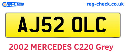 AJ52OLC are the vehicle registration plates.