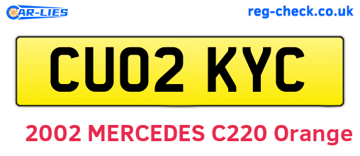 CU02KYC are the vehicle registration plates.