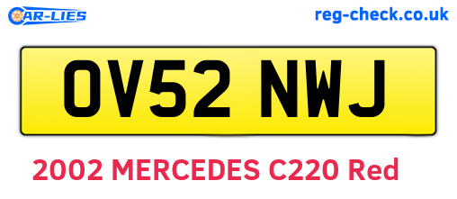 OV52NWJ are the vehicle registration plates.