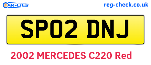 SP02DNJ are the vehicle registration plates.