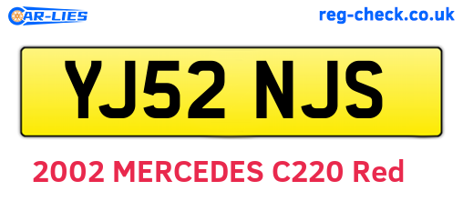 YJ52NJS are the vehicle registration plates.