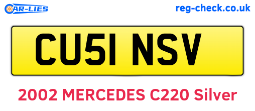 CU51NSV are the vehicle registration plates.