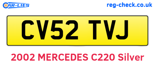 CV52TVJ are the vehicle registration plates.
