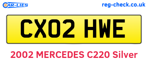 CX02HWE are the vehicle registration plates.