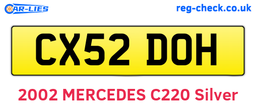 CX52DOH are the vehicle registration plates.