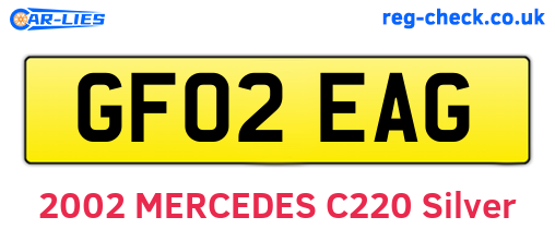 GF02EAG are the vehicle registration plates.