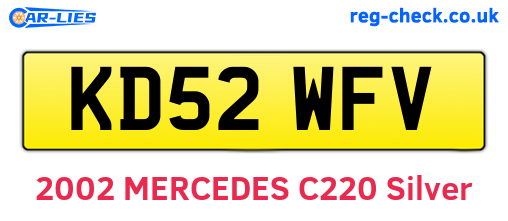 KD52WFV are the vehicle registration plates.