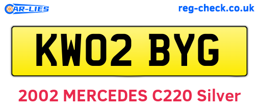 KW02BYG are the vehicle registration plates.