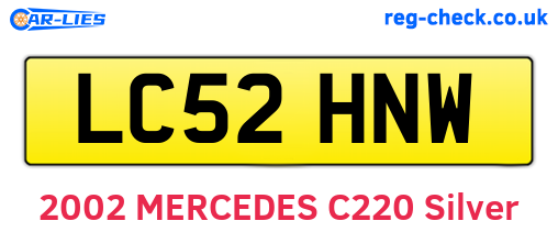 LC52HNW are the vehicle registration plates.