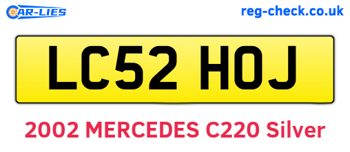LC52HOJ are the vehicle registration plates.